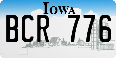 IA license plate BCR776