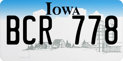IA license plate BCR778