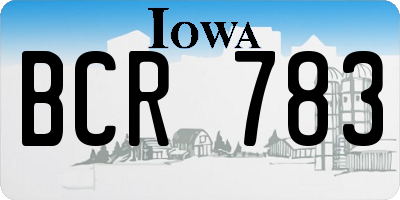 IA license plate BCR783