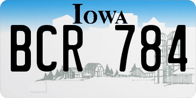 IA license plate BCR784