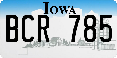 IA license plate BCR785
