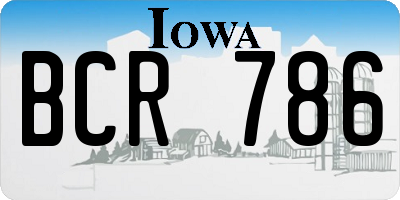 IA license plate BCR786