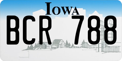 IA license plate BCR788