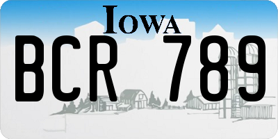 IA license plate BCR789