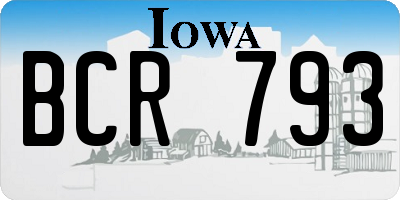 IA license plate BCR793