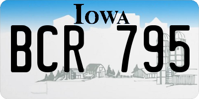 IA license plate BCR795