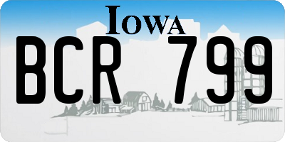 IA license plate BCR799