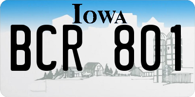 IA license plate BCR801