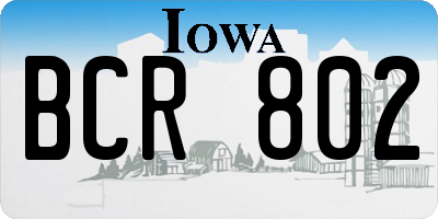 IA license plate BCR802