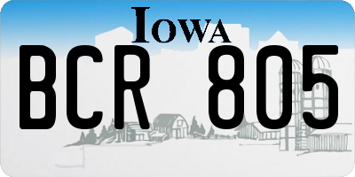 IA license plate BCR805