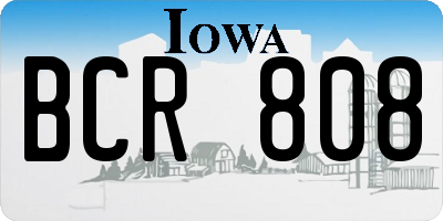 IA license plate BCR808