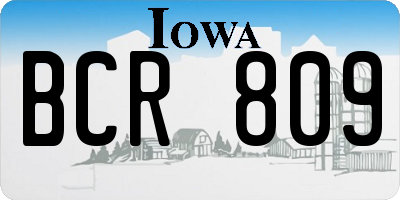 IA license plate BCR809