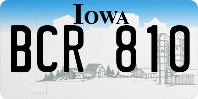 IA license plate BCR810
