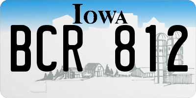 IA license plate BCR812