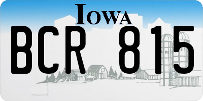 IA license plate BCR815