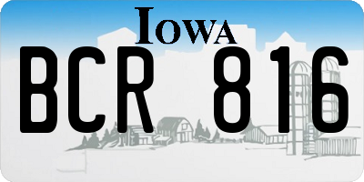 IA license plate BCR816