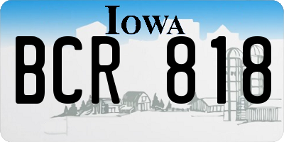 IA license plate BCR818