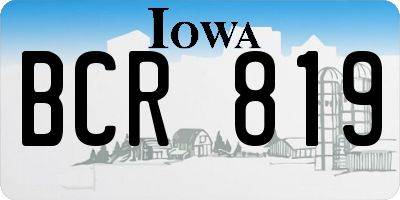IA license plate BCR819