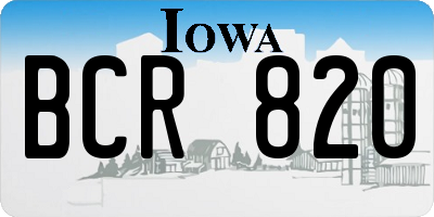 IA license plate BCR820