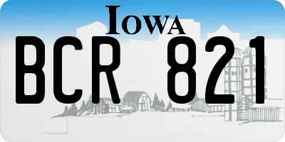 IA license plate BCR821