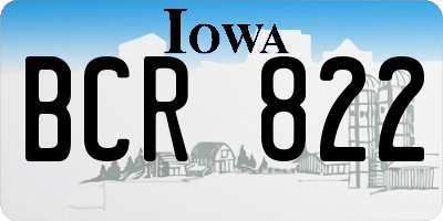 IA license plate BCR822