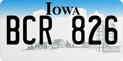 IA license plate BCR826