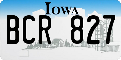 IA license plate BCR827