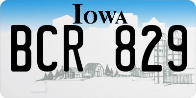 IA license plate BCR829