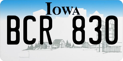 IA license plate BCR830