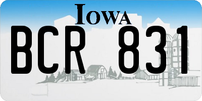 IA license plate BCR831