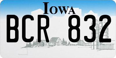 IA license plate BCR832