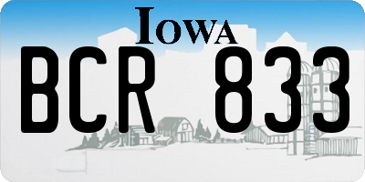 IA license plate BCR833