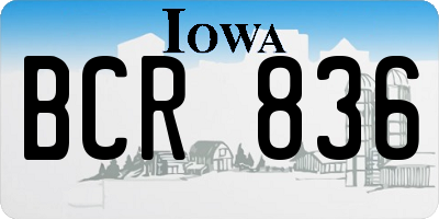IA license plate BCR836
