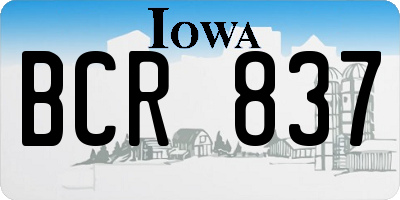 IA license plate BCR837
