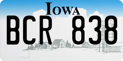 IA license plate BCR838