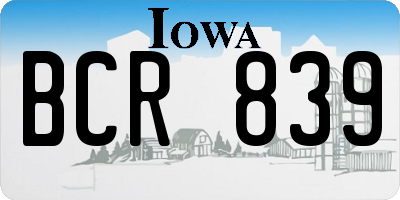 IA license plate BCR839