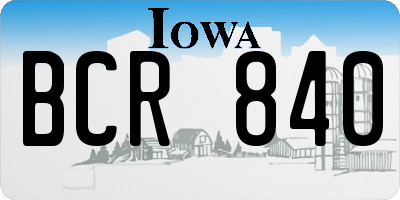 IA license plate BCR840