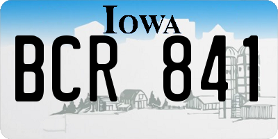 IA license plate BCR841