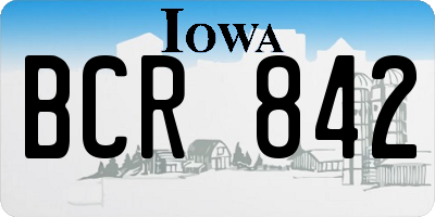 IA license plate BCR842