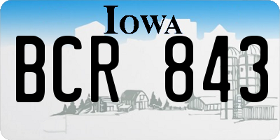 IA license plate BCR843