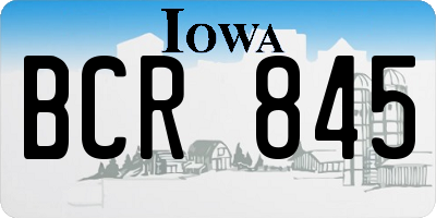 IA license plate BCR845