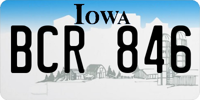 IA license plate BCR846
