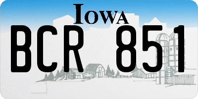 IA license plate BCR851
