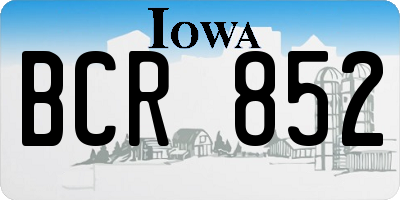 IA license plate BCR852