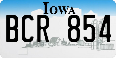 IA license plate BCR854