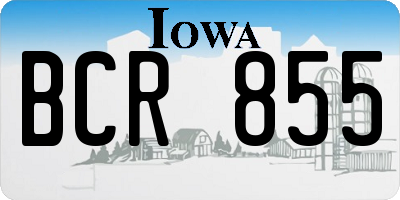IA license plate BCR855