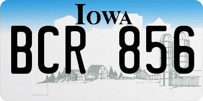 IA license plate BCR856