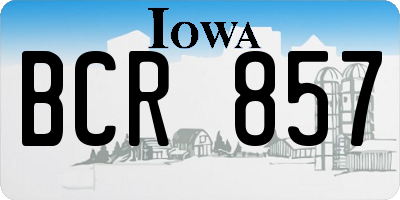 IA license plate BCR857