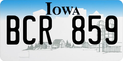 IA license plate BCR859