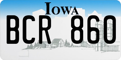 IA license plate BCR860